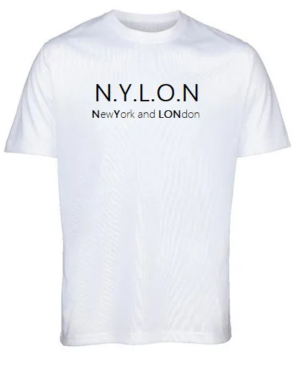 "NYLON" on quality White T-Shirt by Lere's