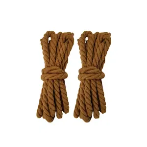 "TWISTED" Lacets Chaussures Style Corde Torsadée Marron - URB1™