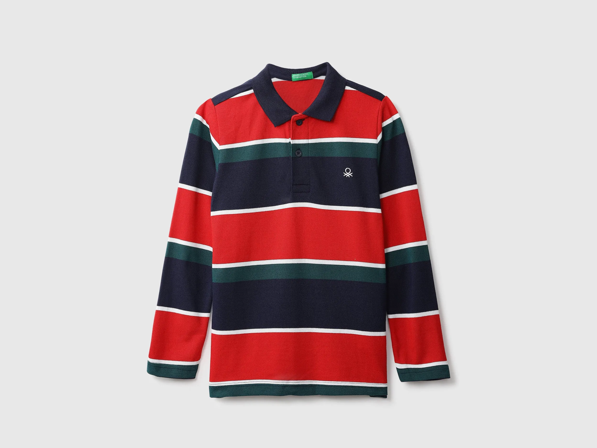 Red And Green Striped Polo T-Shirt