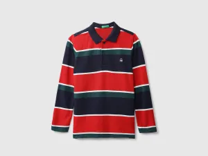 Red And Green Striped Polo T-Shirt