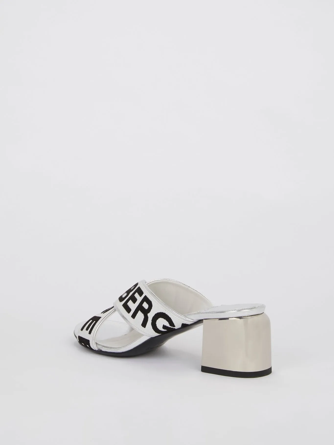Silver Nappa Logo Sandals