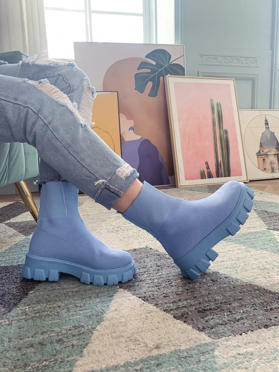 Slate Grey Ugly Sole Sock Boots