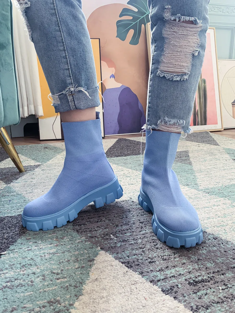 Slate Grey Ugly Sole Sock Boots