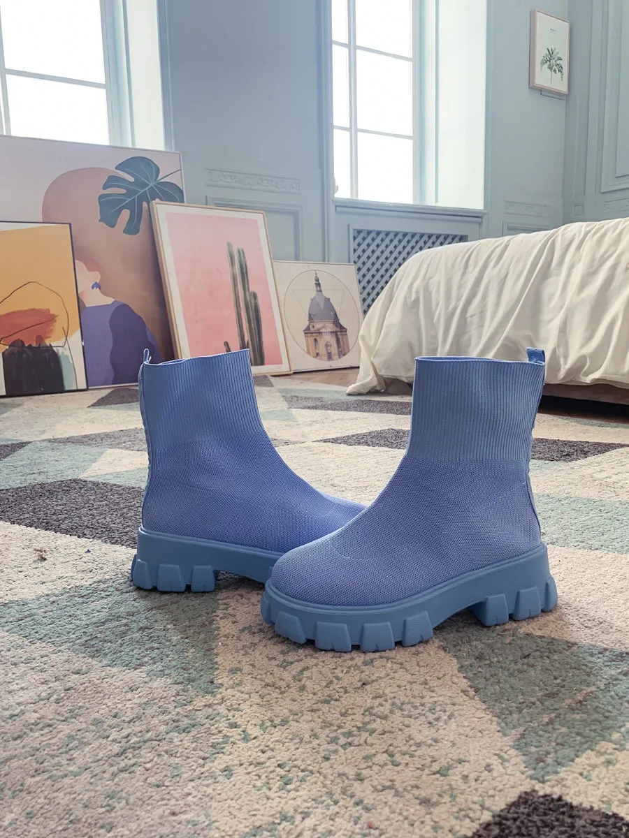 Slate Grey Ugly Sole Sock Boots