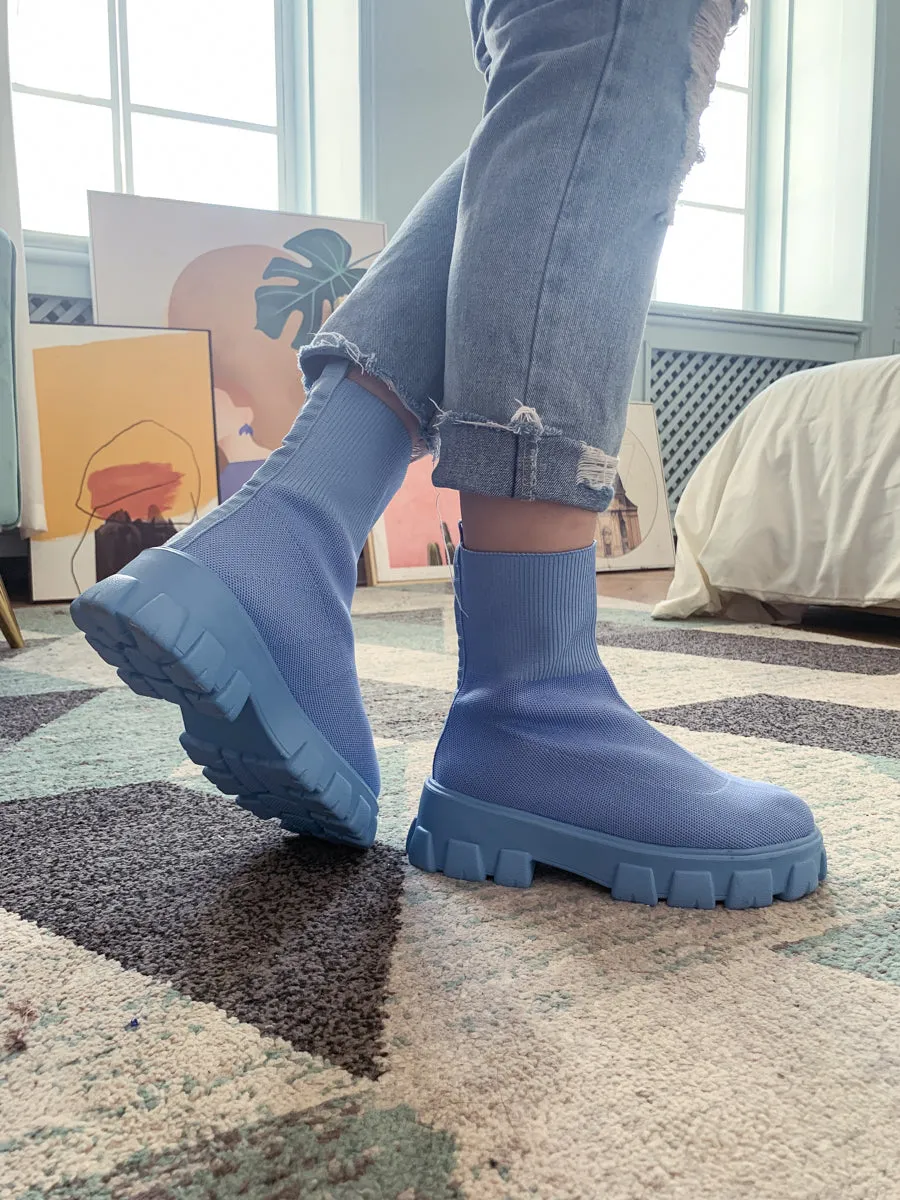 Slate Grey Ugly Sole Sock Boots
