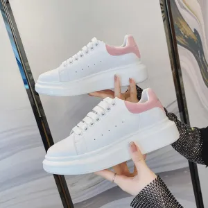 Small Size Thicksole White Sneakers ES82