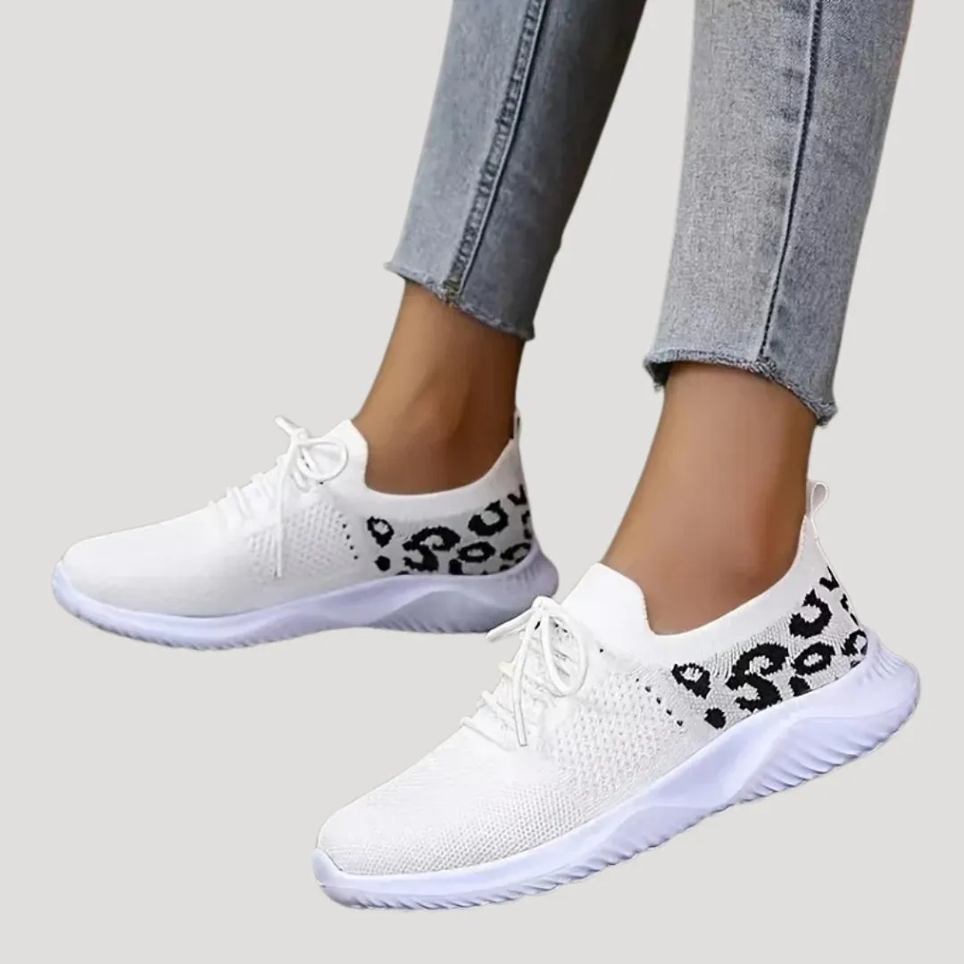 Sneakers – Leopard Print Accents – Sporty Chic Style