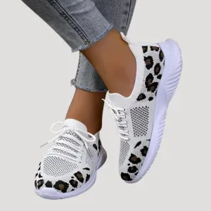 Sneakers – Leopard Print Accents – Sporty Chic Style