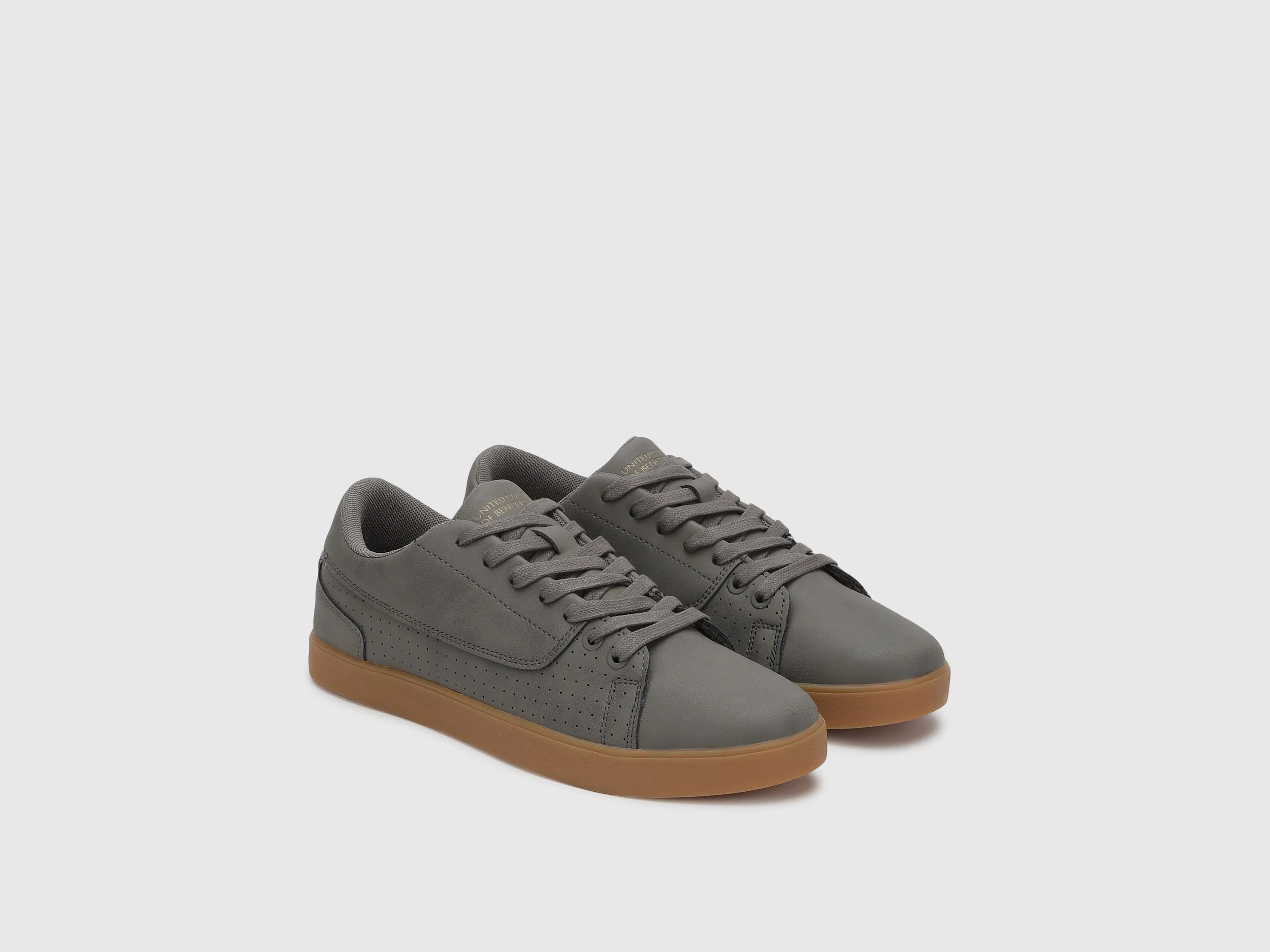 Solid Pattern Lace-Up Sneakers