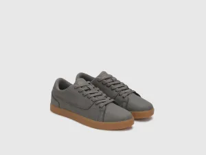 Solid Pattern Lace-Up Sneakers