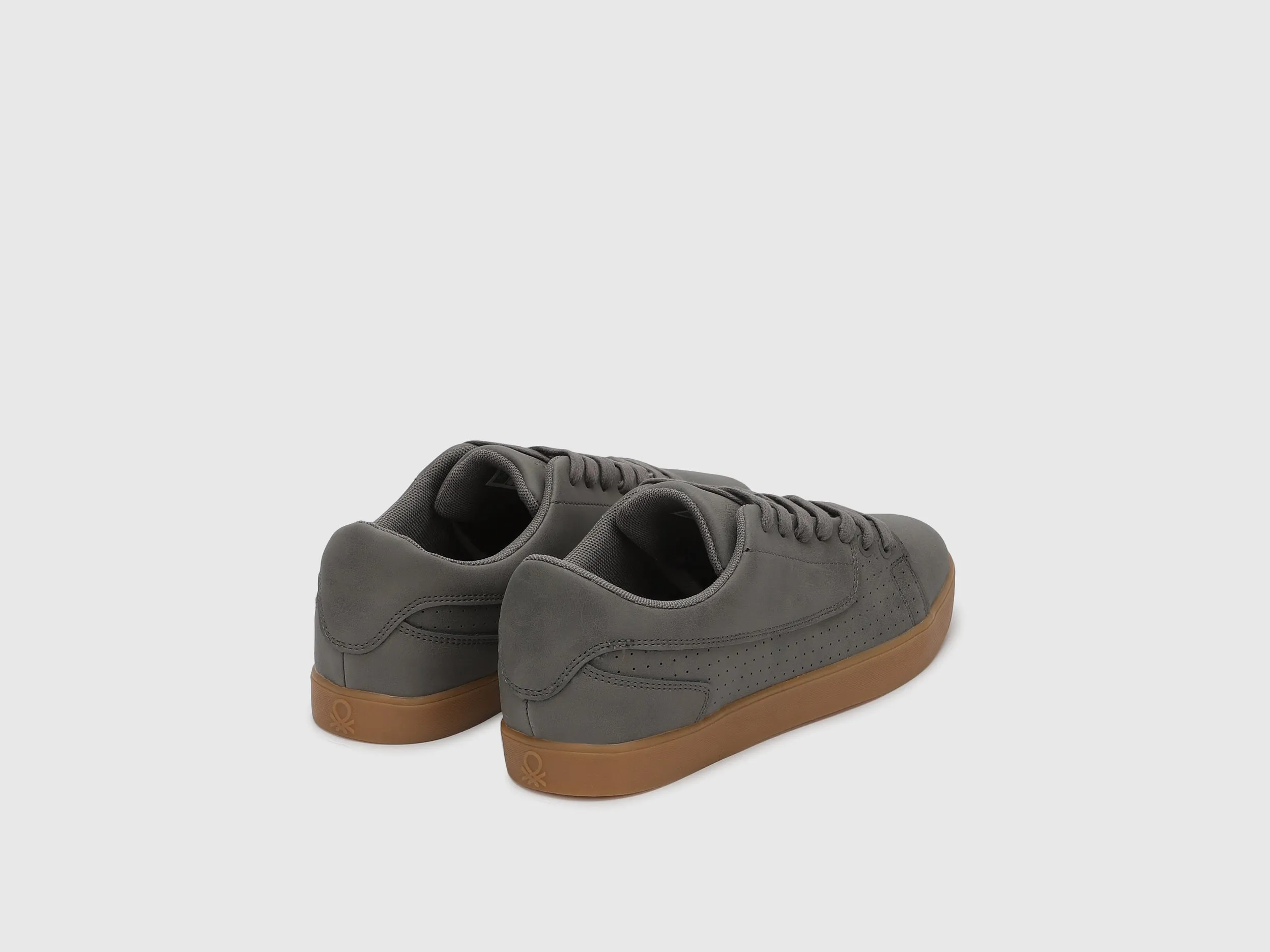 Solid Pattern Lace-Up Sneakers