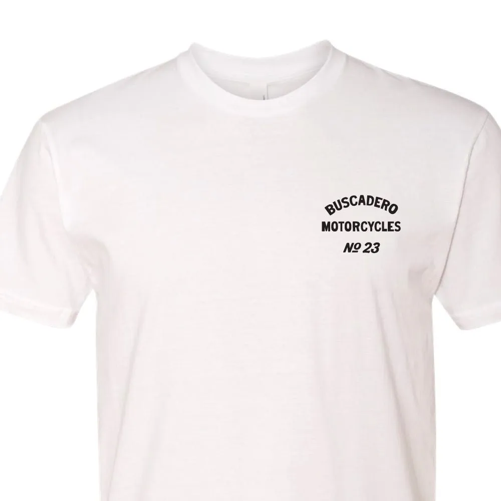 'Speedway' White Short Sleeve T shirt