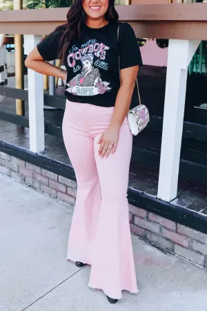 Stacie Bell Bottom Jeans - Pink