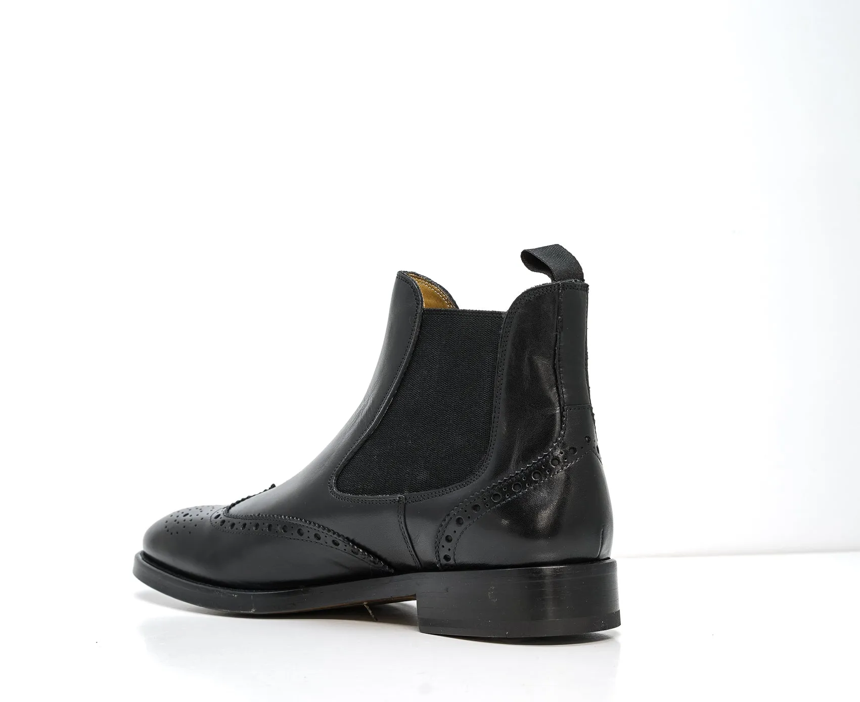 Stefano Stefani Men's Black Leather Detail Pull On Boots 8105 20% OFF