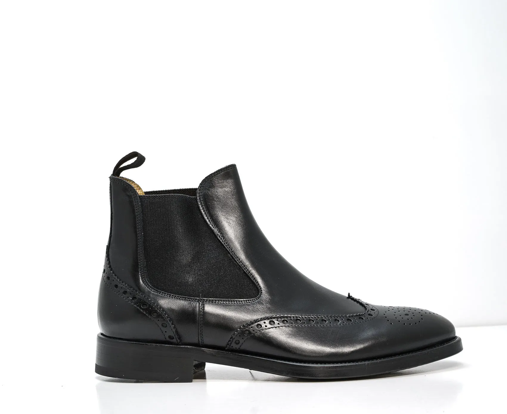 Stefano Stefani Men's Black Leather Detail Pull On Boots 8105 20% OFF