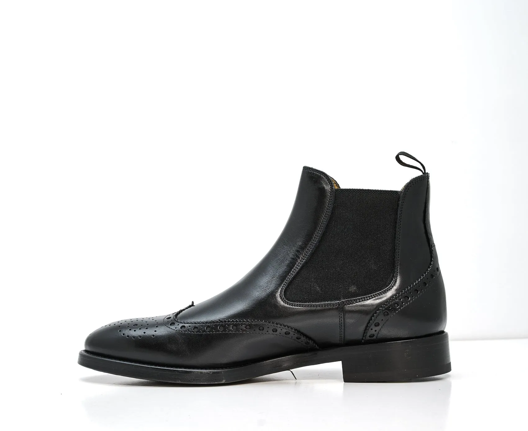 Stefano Stefani Men's Black Leather Detail Pull On Boots 8105 20% OFF