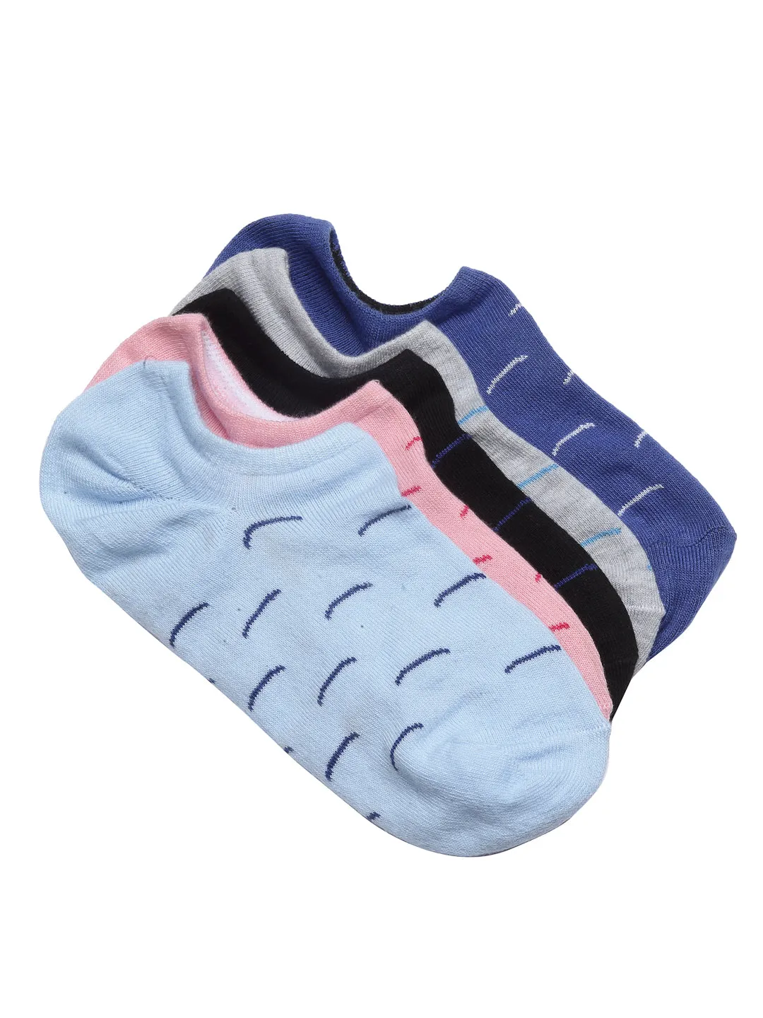 Texlon women's Solid Cotton Low Cut Loafer Socks (Free Size , Multi-Colour) (Pack Of 5)
