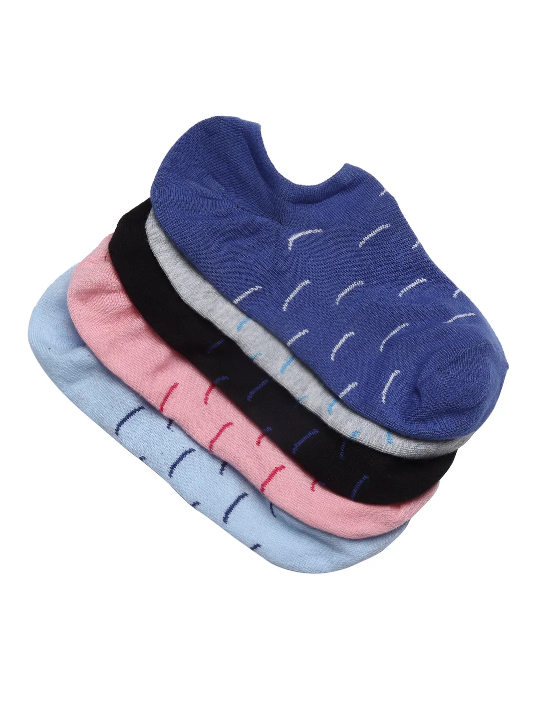 Texlon women's Solid Cotton Low Cut Loafer Socks (Free Size , Multi-Colour) (Pack Of 5)