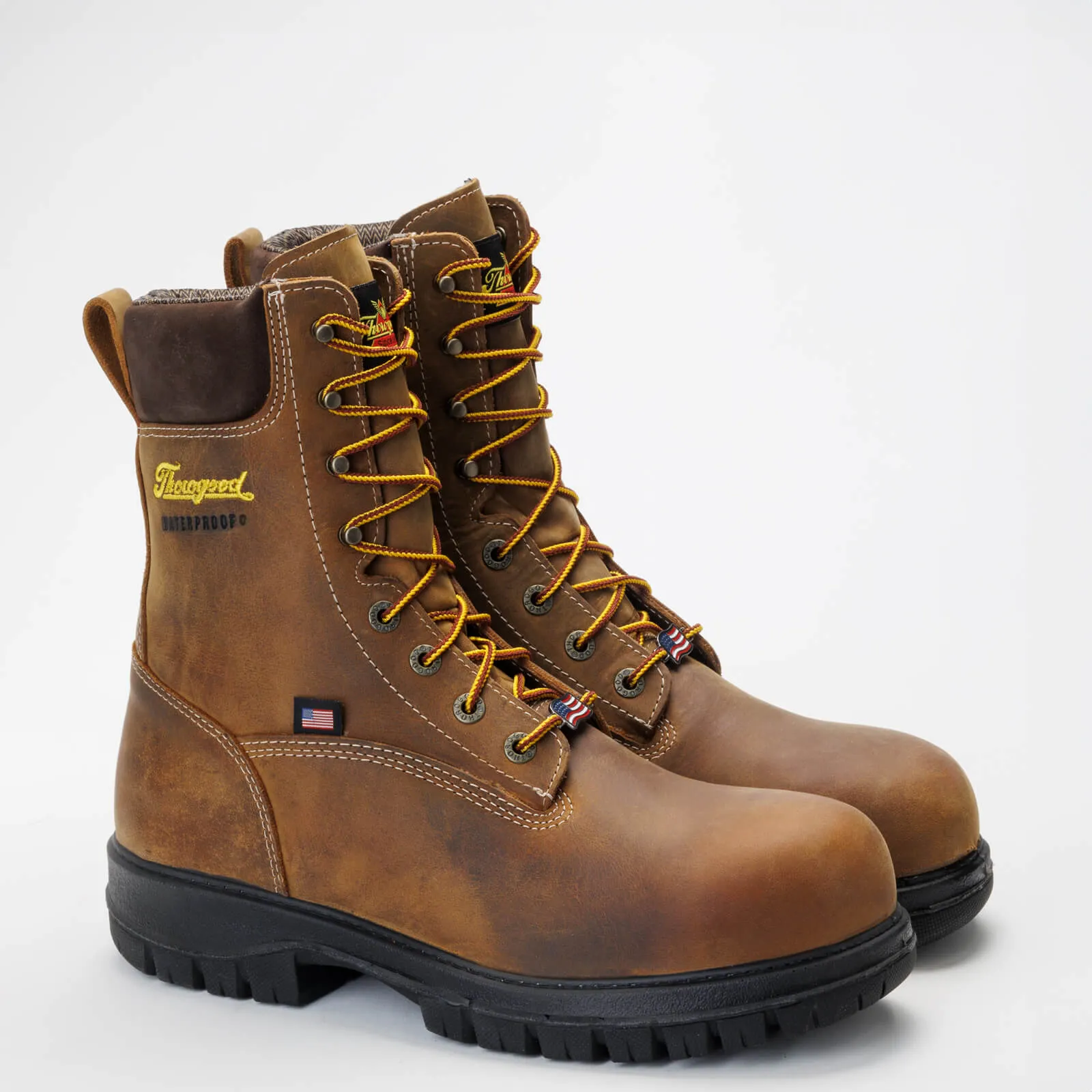 Thorogood Men's Genesis Series 8" Round Toe Waterproof Work Boot -Chestnut- 804-4249