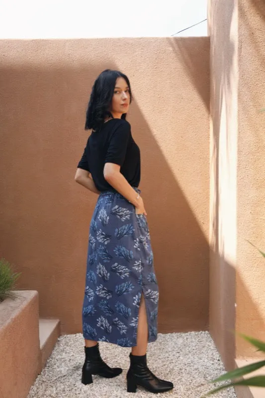 Trisha Skirt - Blue Leaf