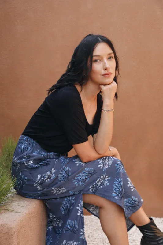 Trisha Skirt - Blue Leaf