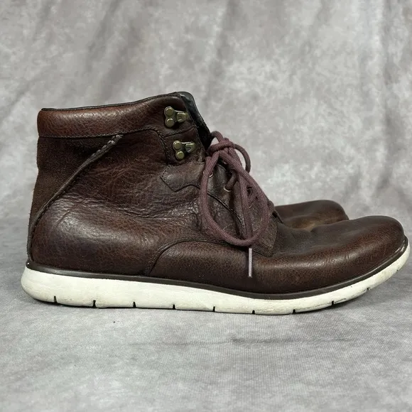 UGG Harvin Mens Boots  Leather Lace-Up Casual Ankle Boot 1008016 Size 11.5 Brown