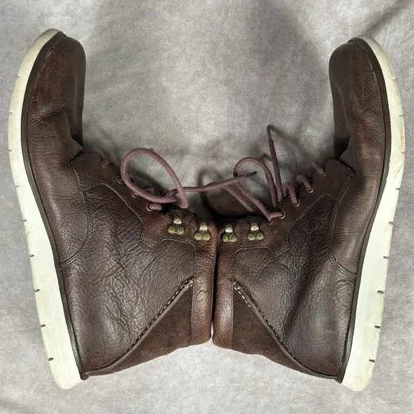 UGG Harvin Mens Boots  Leather Lace-Up Casual Ankle Boot 1008016 Size 11.5 Brown