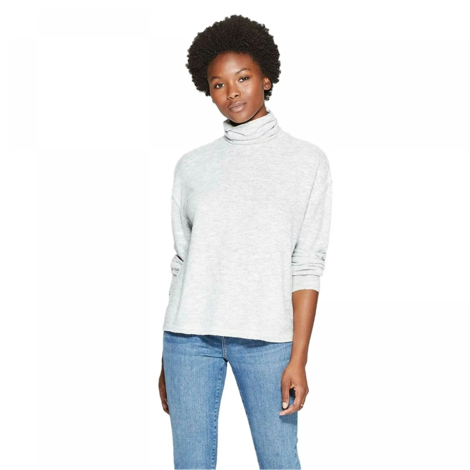 Universal Thread Women's Mock Turtleneck Knit Sweatshirt