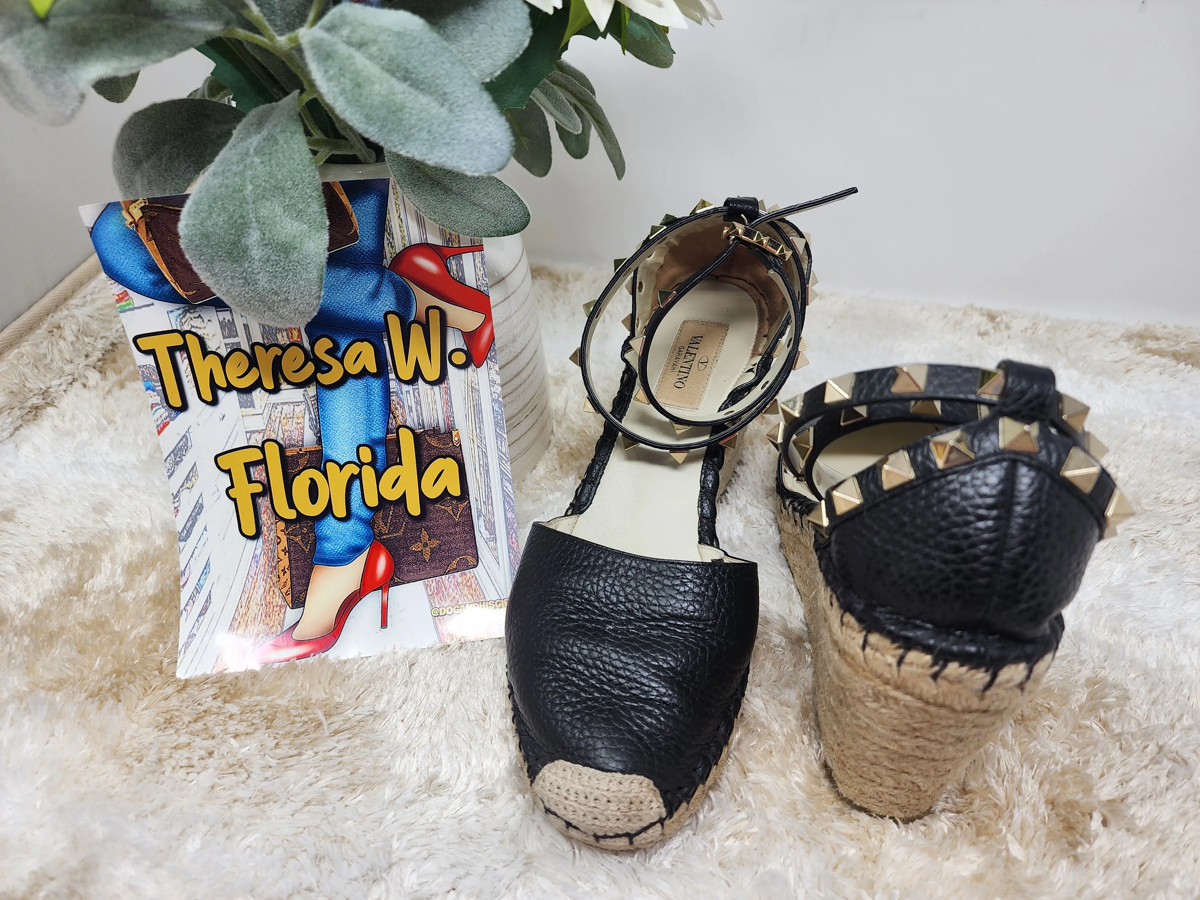 VALENTINO ROCKSTUD WEDGES