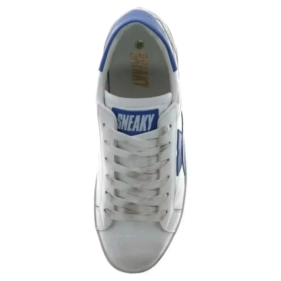 White Leather Sneaky Men Sneakers with Laces