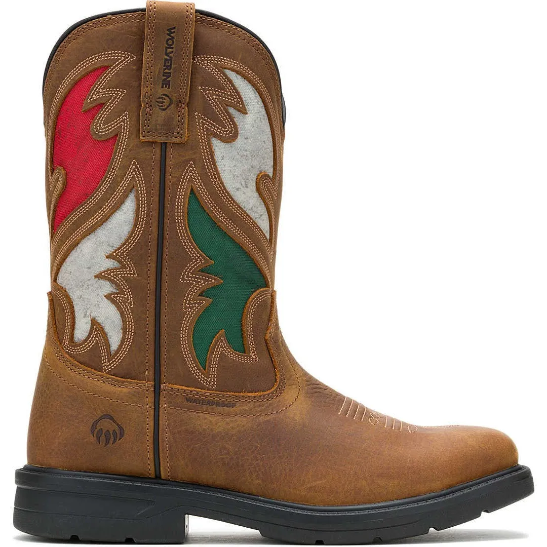 Wolverine Men's Rancher Flag Steel Toe WP Western Work Boot -Brown- W241183