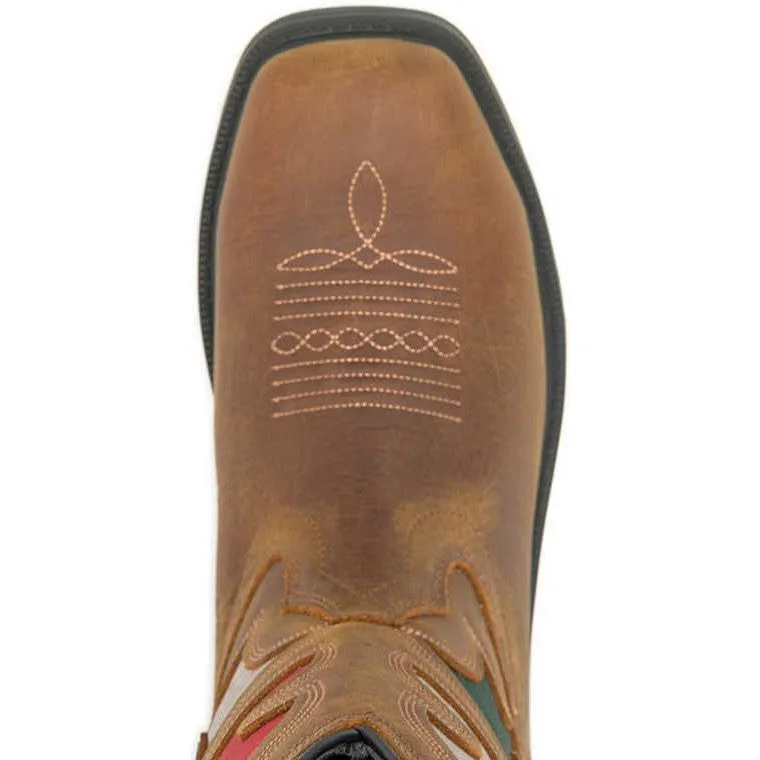 Wolverine Men's Rancher Flag Steel Toe WP Western Work Boot -Brown- W241183