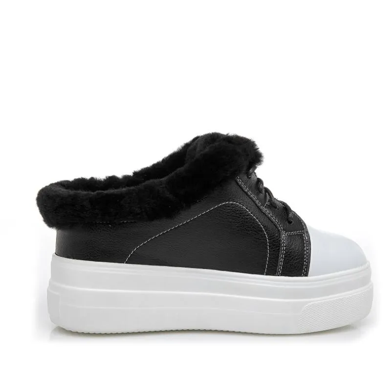 Women's Petite Leather Sneakers With Top Cap MS364