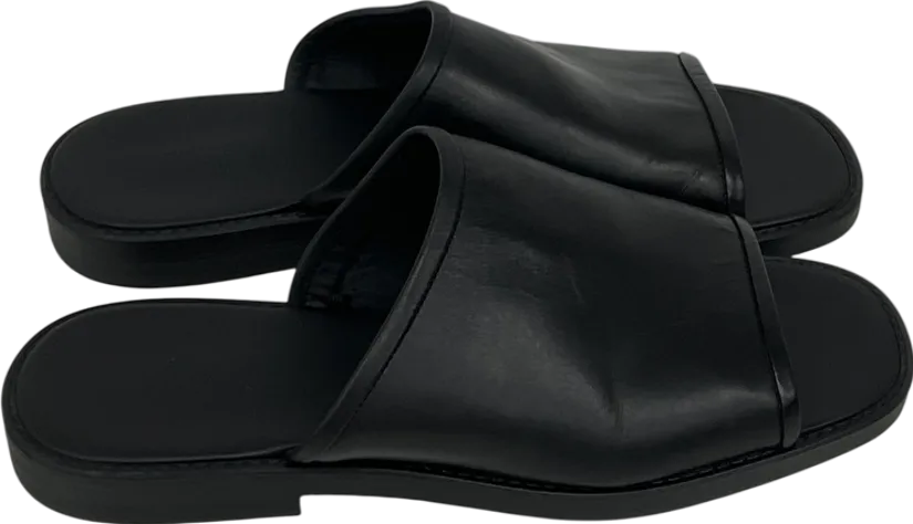 ZARA Black Leather Sandals UK 9 EU 43 👞