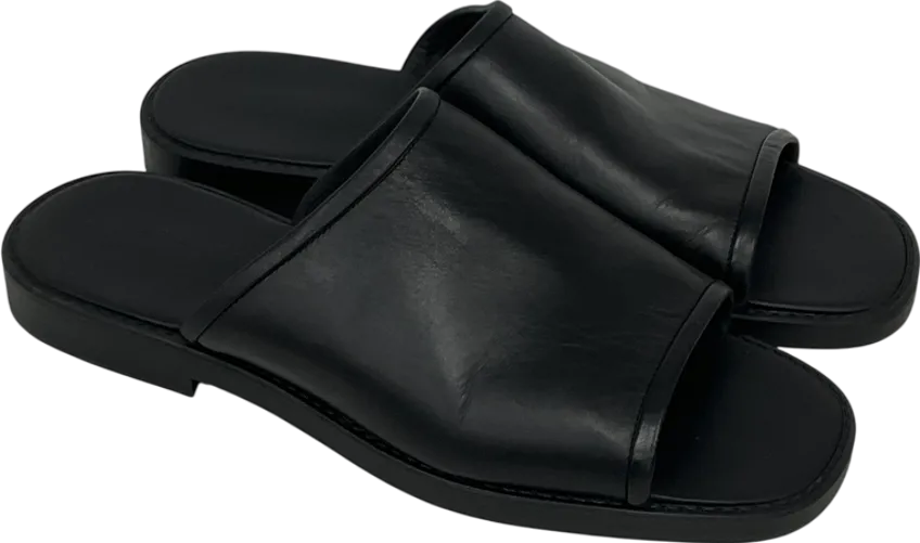 ZARA Black Leather Sandals UK 9 EU 43 👞