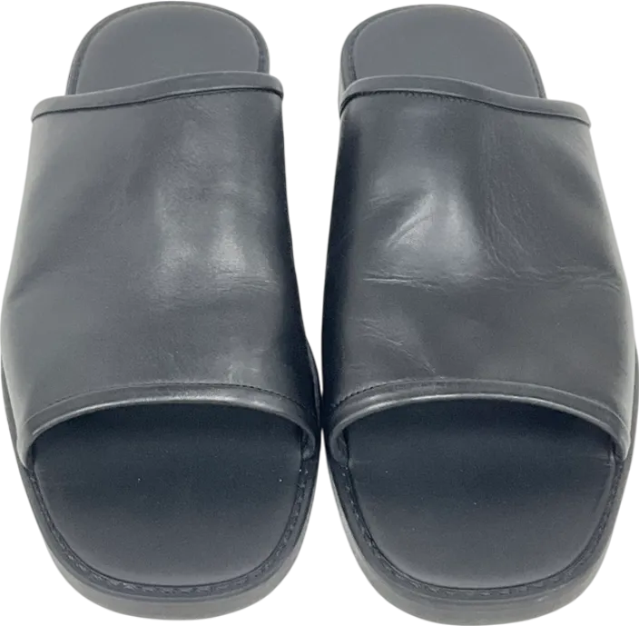 ZARA Black Leather Sandals UK 9 EU 43 👞