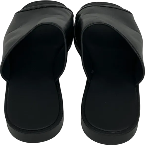 ZARA Black Leather Sandals UK 9 EU 43 👞