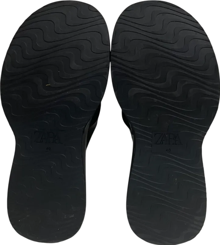 ZARA Black Wedge Sandals UK 7 EU 40 👠