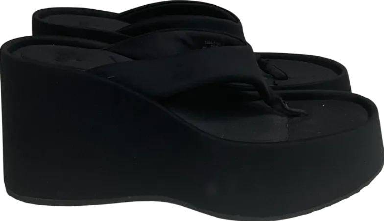 ZARA Black Wedge Sandals UK 7 EU 40 👠
