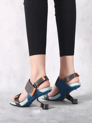 Zayla Turquoise Elevator Heel Strap High Heel Open Toe Sandals