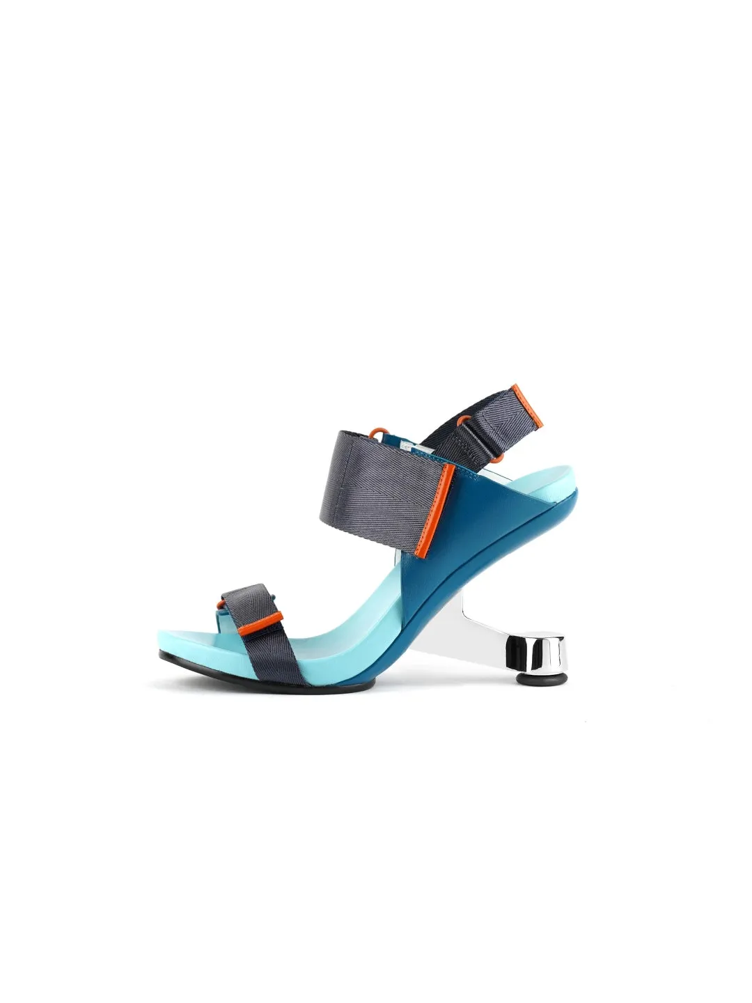 Zayla Turquoise Elevator Heel Strap High Heel Open Toe Sandals