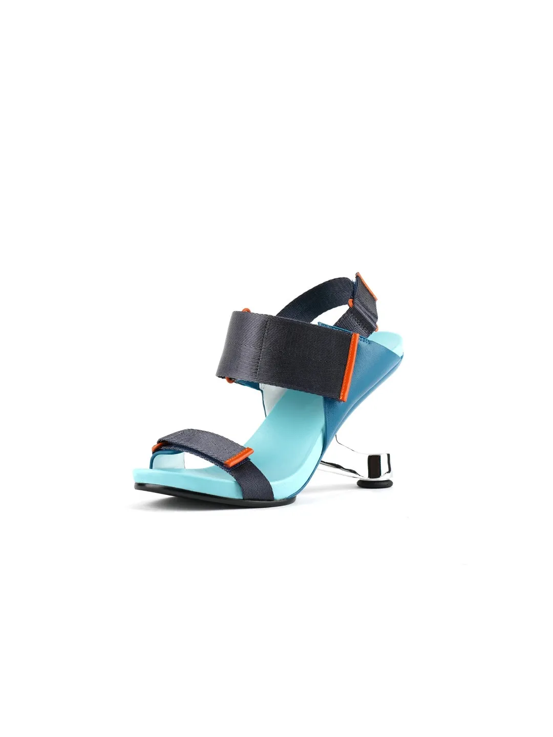 Zayla Turquoise Elevator Heel Strap High Heel Open Toe Sandals