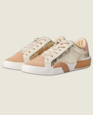 Zina Plush Sneakers Gold Leather