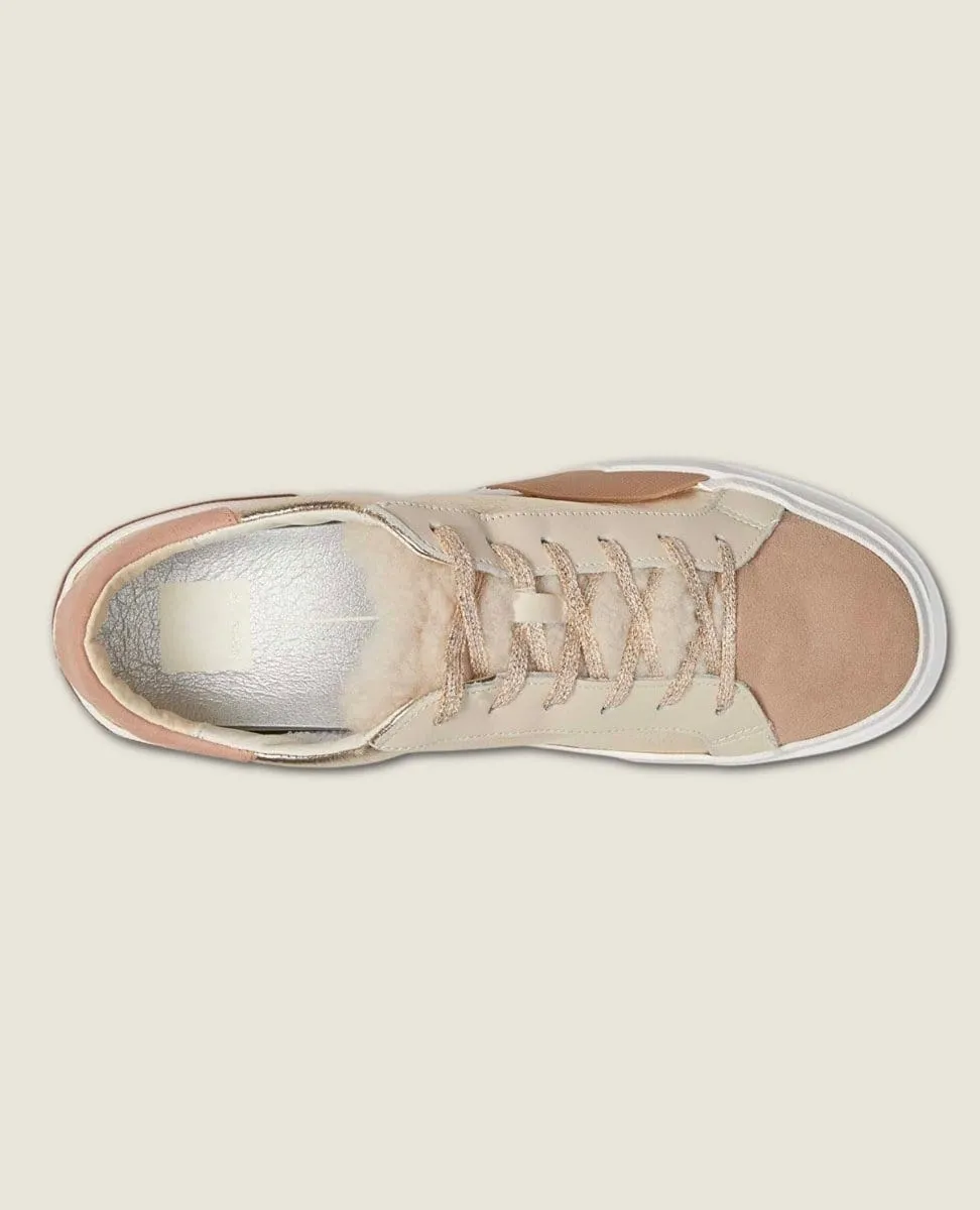 Zina Plush Sneakers Gold Leather